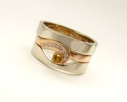 Szemet formázó köves gyűrű és karikagyűrű